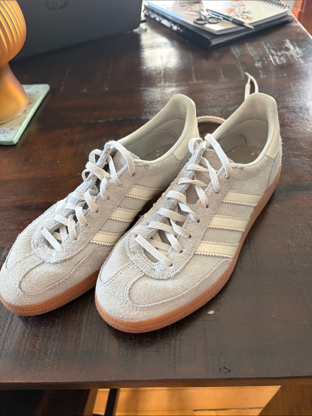 adidas Women's Beige Suede Sneakers with Gum Sole